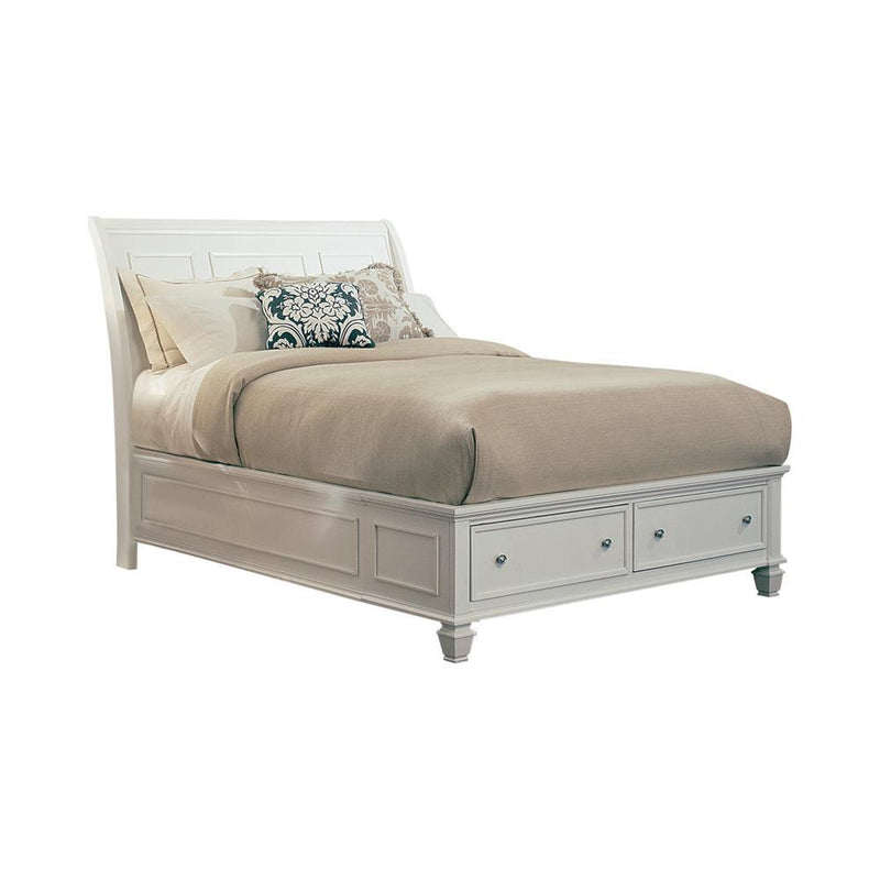 Sandy Beach Queen & E.King Panel Bed with High Headboard Black & White - Ace Furniture and Decor