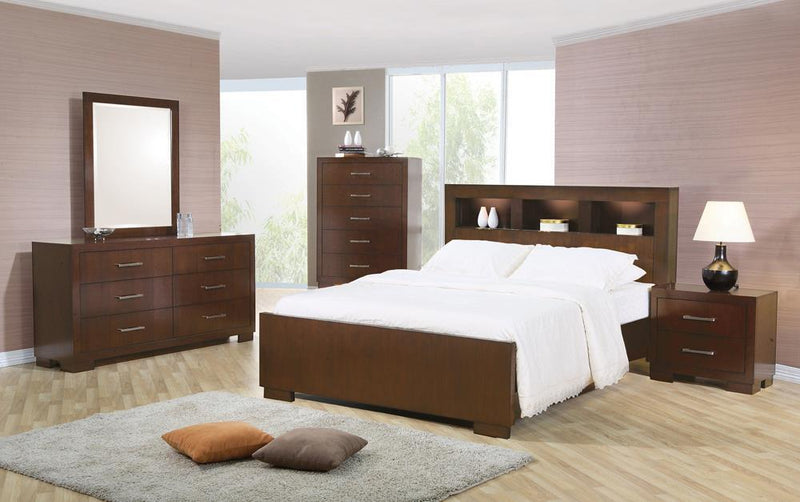 Jessica California King, E.king, & Queen Bed with Storage Headboard Cappuccino - Ace Furniture and Decor