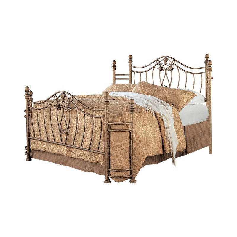 Sydney Eastern King & Queen Bed Antique Brushed Gold - Ace Furniture and Decor