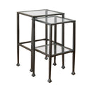 Leilani 2-piece Glass Top Nesting Tables Black - Ace Furniture and Decor