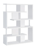 Hoover 5-tier Bookcase White and Chrome - Ace Furniture and Decor