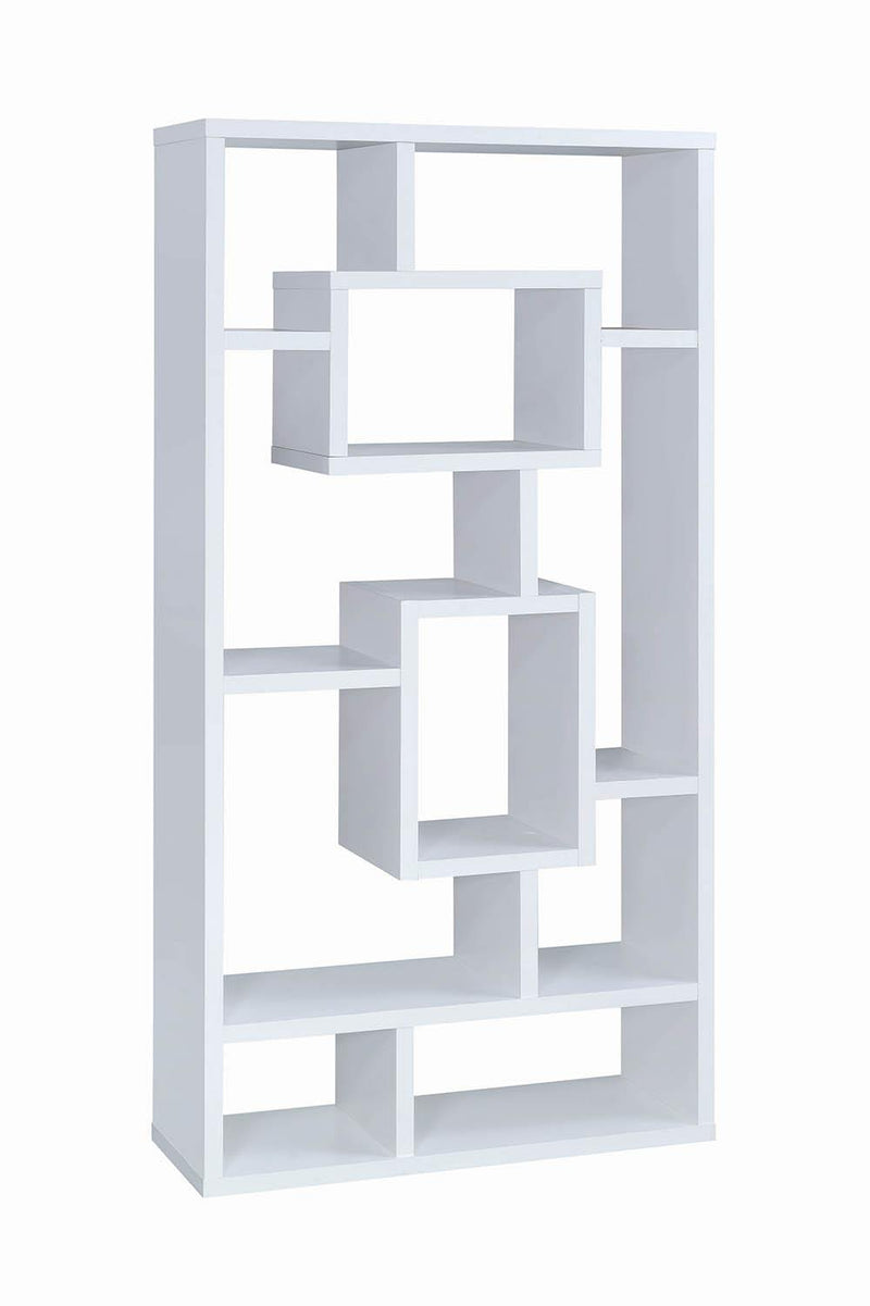 Geometric Cube White Bookcase