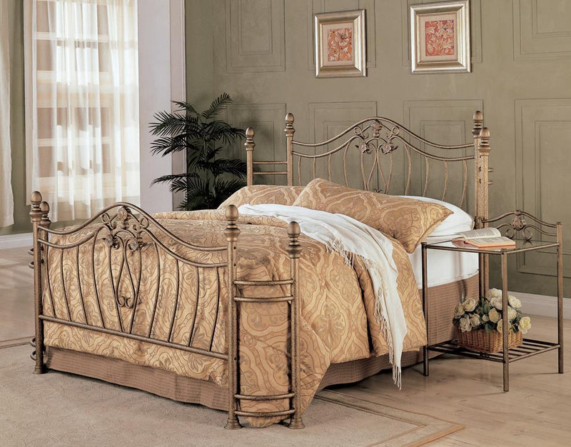 Sydney Eastern King & Queen Bed Antique Brushed Gold - Ace Furniture and Decor