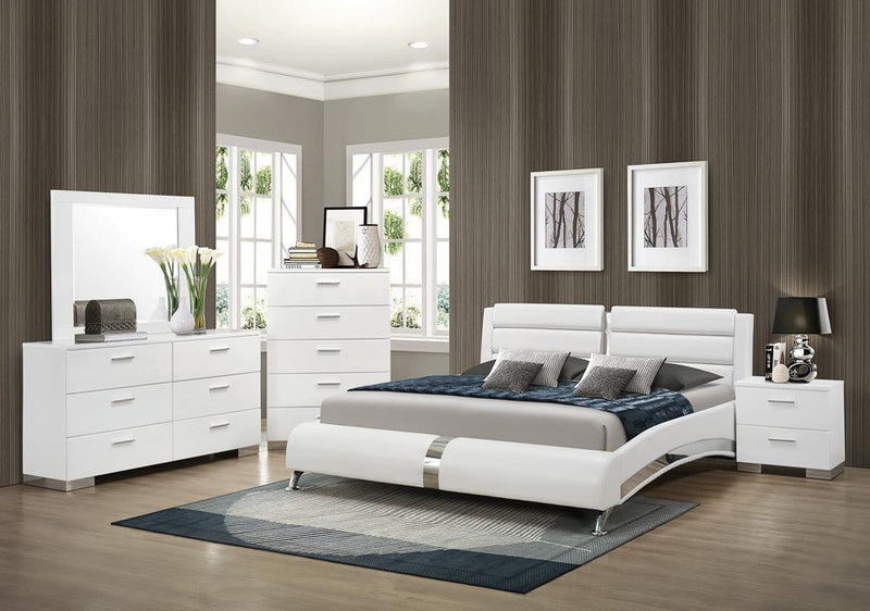Jeremaine California King, E.King, & Queen Upholstered Bed White - Ace Furniture and Decor