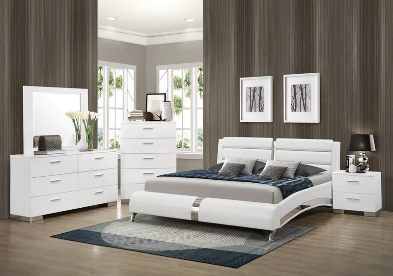 Jeremaine California King, E.King, & Queen Upholstered Bed White - Ace Furniture and Decor