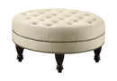 Elchin Round Upholstered Tufted Ottoman Oatmeal - Ace Furniture and Decor