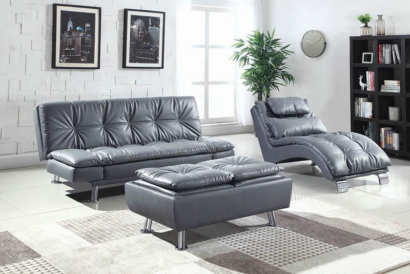 Dilleston Tufted Back Upholstered Sofa Bed Grey - Ace Furniture and Decor