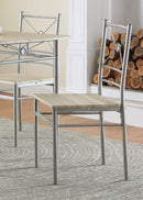 Anna Fontana 5-piece Rectangular Dining Set Brushed Silver - Ace Furniture and Decor