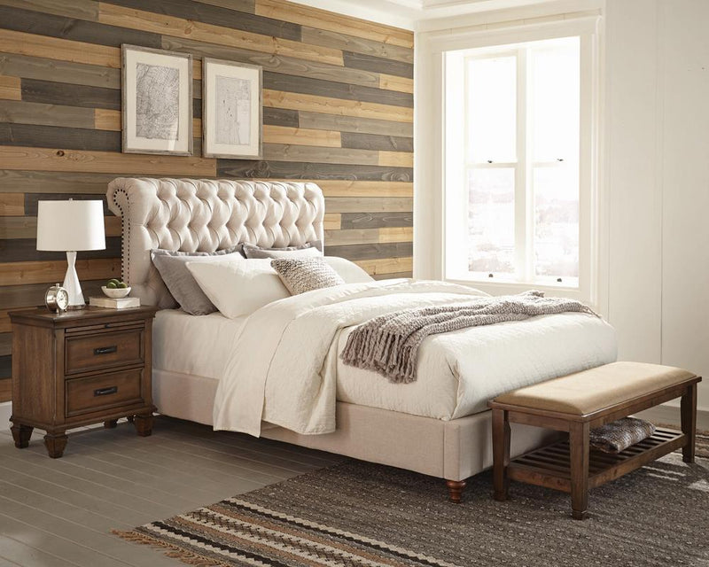 Devon Tufted Upholstered California King, Eastren King, & Queen Bed Beige - Ace Furniture and Decor