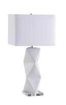 Camie Geometric Ceramic Base Table Lamp White - Ace Furniture and Decor