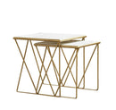 Bette 2-piece Nesting Table Set White and Gold - Ace Furniture and Decor