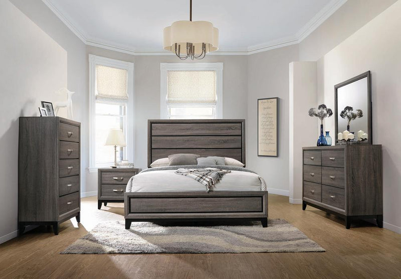 Watson Eastern King & Queen Bed Grey Oak and Black - Ace Furniture and Decor