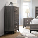Watson 5-drawer Chest Grey Oak and Black - Ace Furniture and Decor