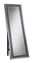 Carisi Rectangular Standing Mirror with LED Lighting Silver - Ace Furniture and Decor