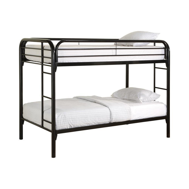 Morgan Twin Over Twin Bunk Bed Black & White - Ace Furniture and Decor