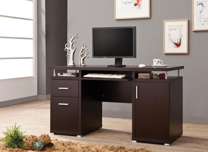 Tracy 2-drawer Computer Desk Cappuccino