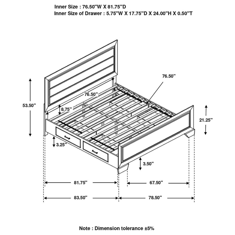 Kauffman California King, Eastren King, & Queen Panel Bed Dark Cocoa - Ace Furniture and Decor