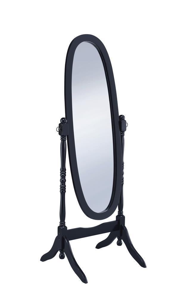 Cabot Rectangular Cheval Mirror with Arched Top Black - Ace Furniture and Decor