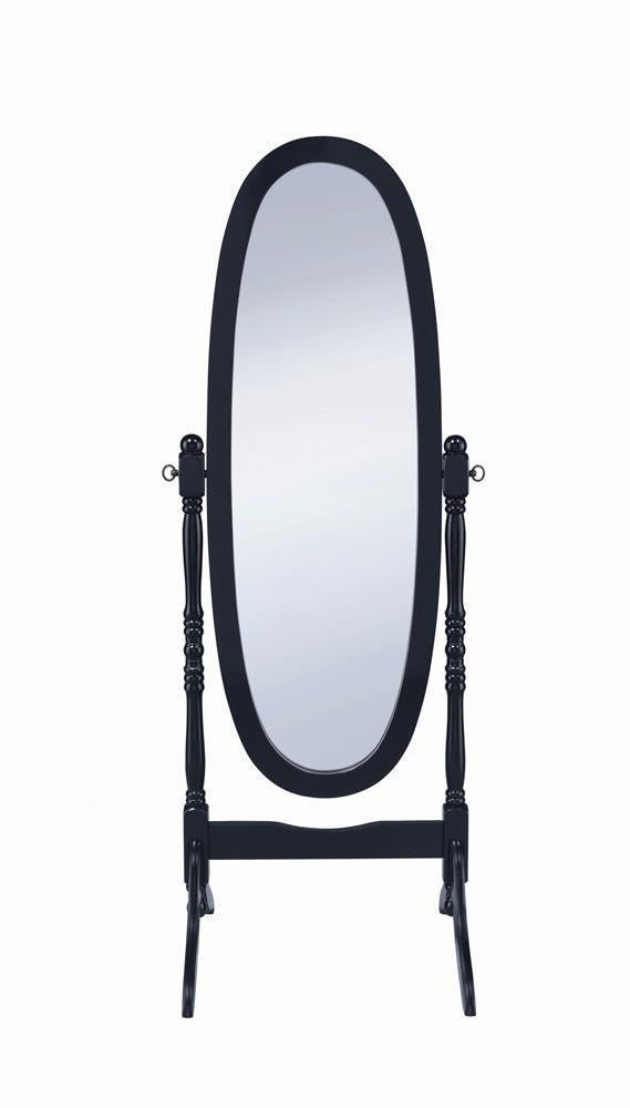Cabot Rectangular Cheval Mirror with Arched Top Black - Ace Furniture and Decor