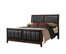 Carlton Full & Twin Upholstered Panel Bed Cappuccino and Black