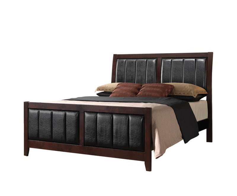 Carlton Full & Twin Upholstered Panel Bed Cappuccino and Black - Ace Furniture and Decor