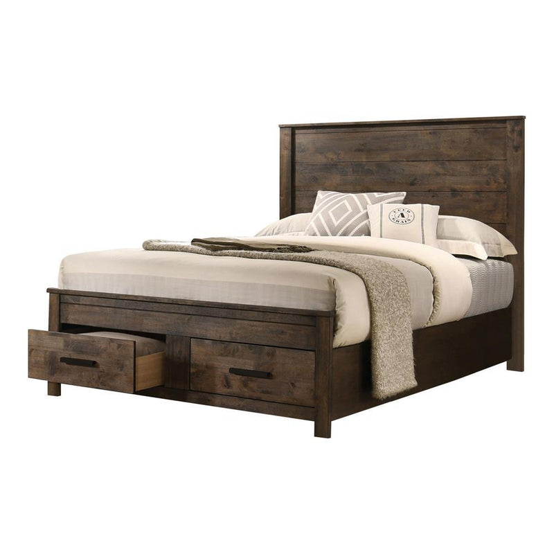 Woodmont Eastern King & Queen Storage Bed Rustic Golden Brown - Ace Furniture and Decor