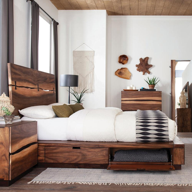 Winslow California King, E.King & Queen Bed Smokey Walnut and Coffee Bean - Ace Furniture and Decor