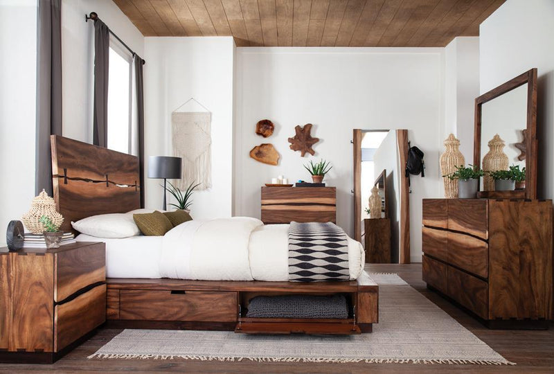 Winslow California King, E.King & Queen Bed Smokey Walnut and Coffee Bean - Ace Furniture and Decor
