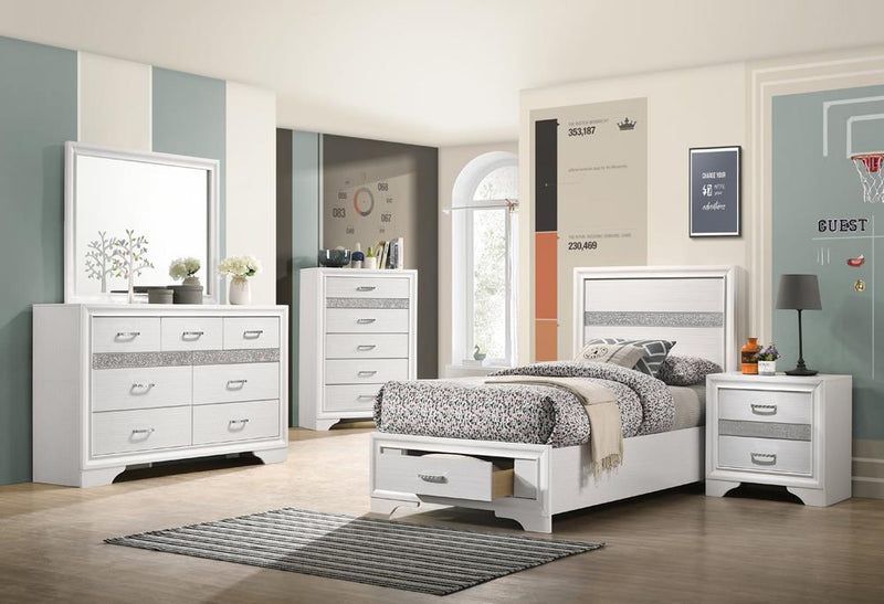 Miranda Full & Twin Storage Bed White - Ace Furniture and Decor