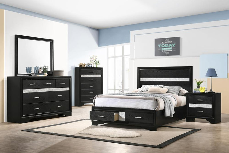 Miranda Full & Twin Storage Bed Black - Ace Furniture and Decor