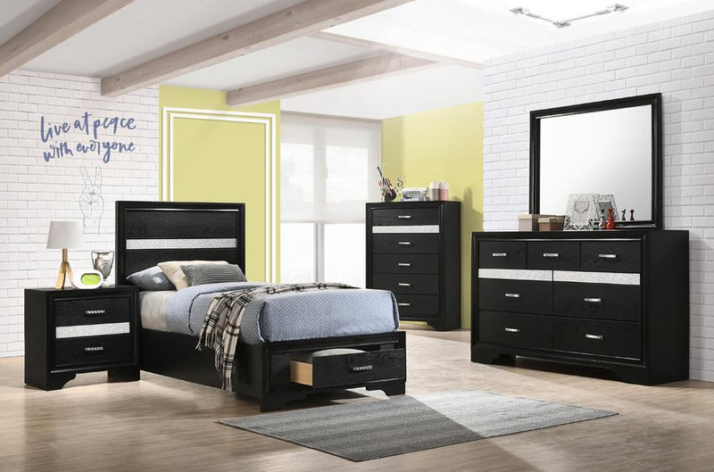 Miranda Full & Twin Storage Bed Black - Ace Furniture and Decor