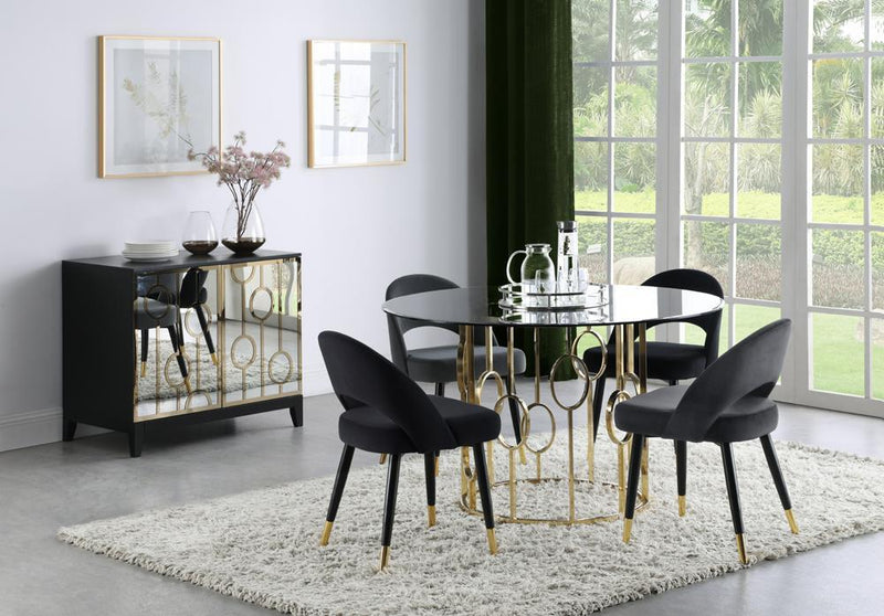 Lindsey Arched Back Upholstered Side Chairs Black (Set of 2) - Ace Furniture and Decor