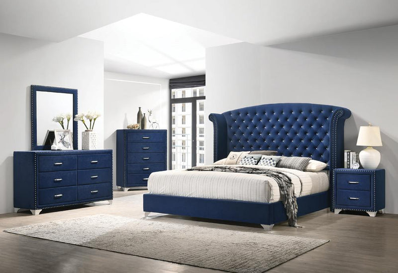 Melody 2-drawer Upholstered Nightstand Pacific Blue - Ace Furniture and Decor