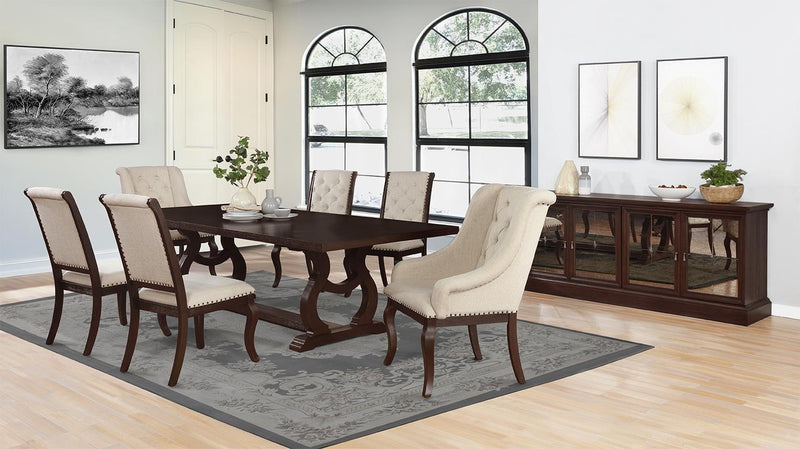 Brockway Tufted Dining Chairs Cream and Antique Java (Set of 2) - Ace Furniture and Decor