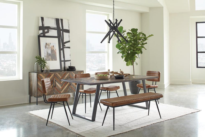 Misty Cushion Side Bench Camel and Black - Ace Furniture and Decor
