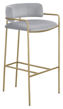 Comstock Upholstered Low Back Stool Grey and Gold - Ace Furniture and Decor
