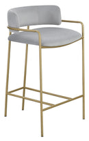 Comstock Upholstered Low Back Stool Grey and Gold - Ace Furniture and Decor