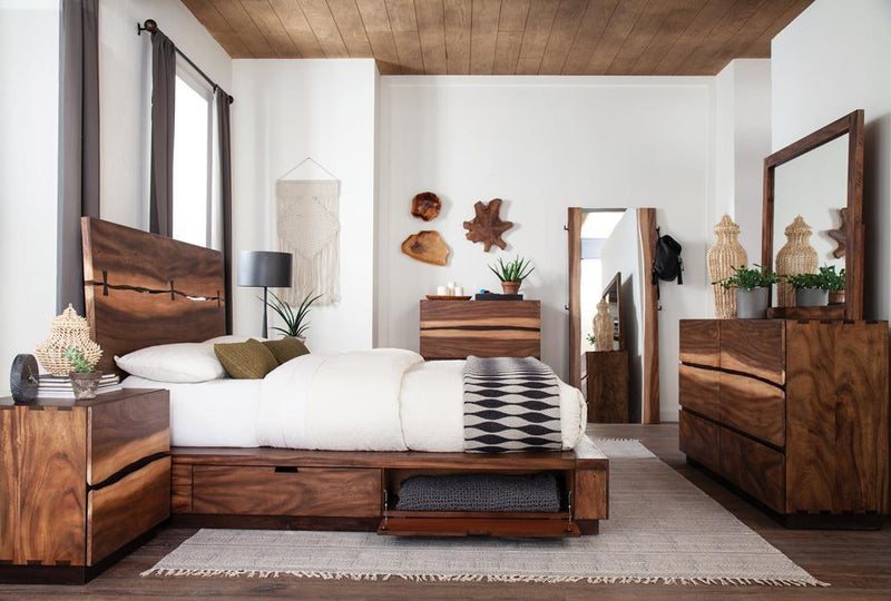 Winslow California King, E.King & Queen Bed Smokey Walnut and Coffee Bean - Ace Furniture and Decor