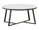 Hugo Round Coffee Table White and Matte Black - Ace Furniture and Decor