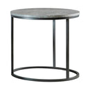 Lainey Faux Marble Round Top End Table Grey and Gunmetal - Ace Furniture and Decor