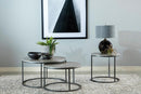 Lainey Faux Marble Round Top End Table Grey and Gunmetal - Ace Furniture and Decor