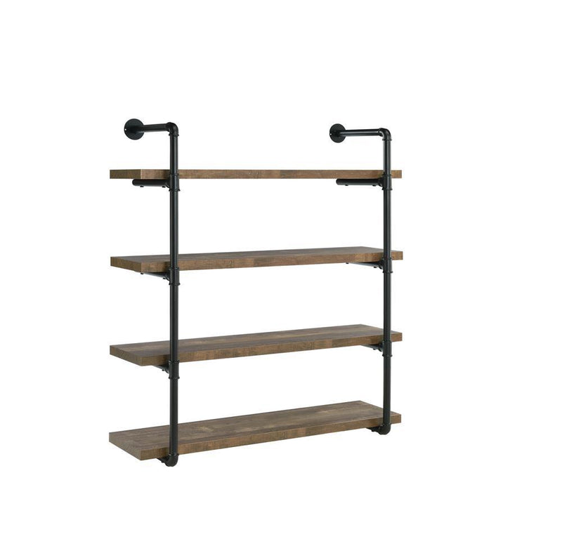 Elmcrest 40-inch Wall Shelf Black and Grey Driftwood - Ace Furniture and Decor