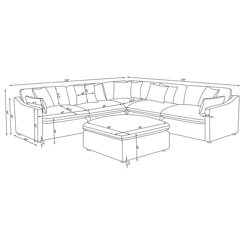 Hobson 6 Piece Sectionals - Ace Furniture and Decor