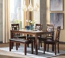 Bennox Dining Table and Chairs with Bench (Set of 6) - Ace Furniture and Decor