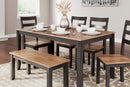 Gesthaven Dining Table with 4 Chairs and Bench (Set of 6) - Ace Furniture and Decor