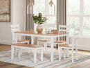 Gesthaven Dining Table with 4 Chairs and Bench (Set of 6) - Ace Furniture and Decor