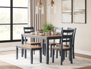 Gesthaven Dining Table with 4 Chairs and Bench (Set of 6) - Ace Furniture and Decor
