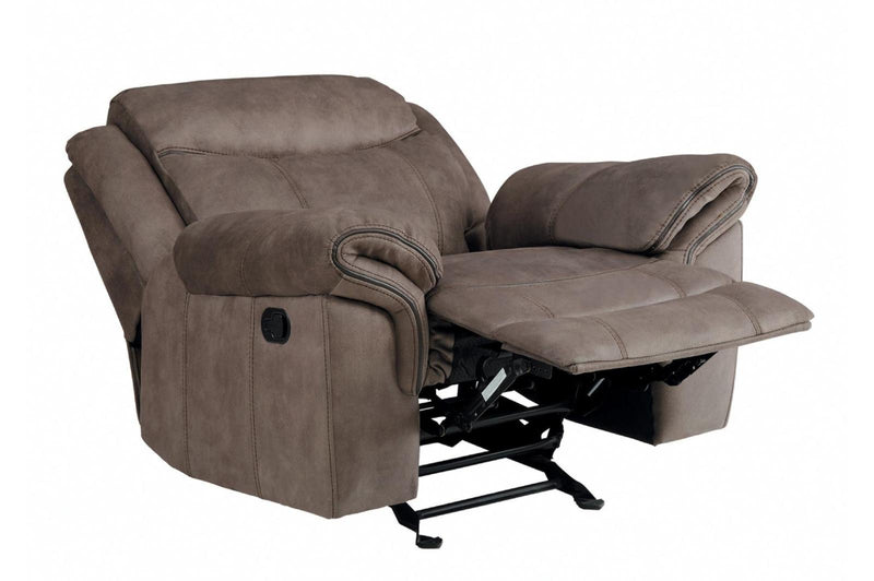 Homelegance Furniture Aram Glider Reclining Chair in Dark Brown 8206NF-1