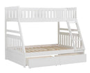 Galen Twin/Full Bunk Bed w/ Storage Boxes in White B2053TFW-1*T