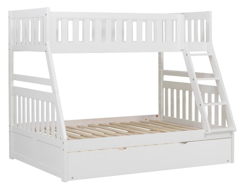 Galen Twin/Full Bunk Bed w/ Twin Trundle in White B2053TFW-1*R - Ace Furniture and Decor